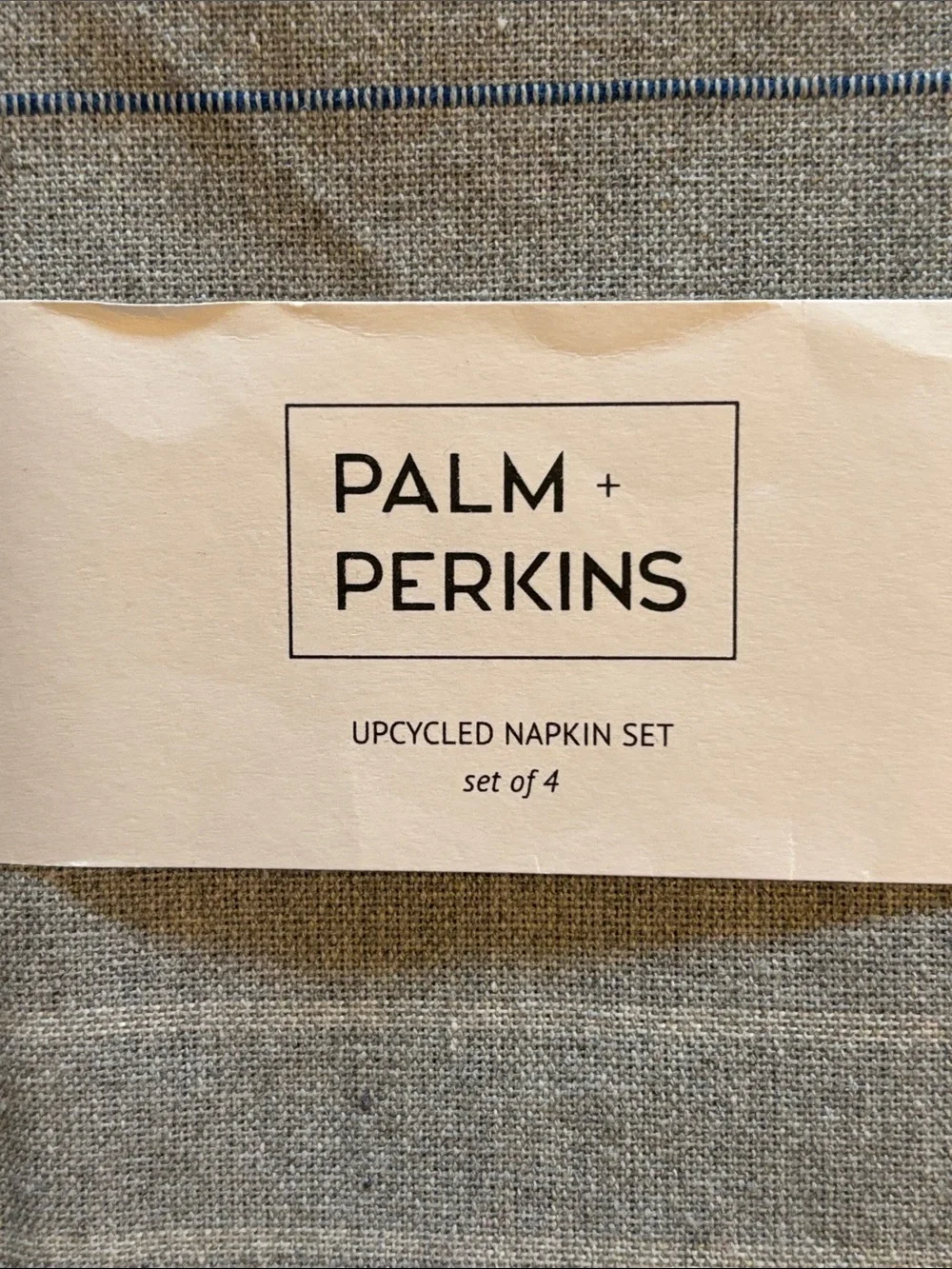 Palm and Perkins upcycled napkin